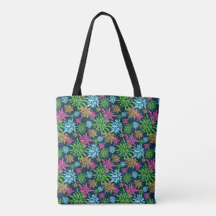 Tote Bag Fleurs Abstraites colorées Fleurs d'artifice à deu