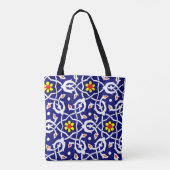 Tote Bag Fleurs abstraites et noeuds imprimés (Dos)