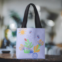 Fleurs Abstraites mignonnes sur violet clair