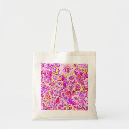 Tote Bag Fleurs abstraites roses mignonnes (Devant)