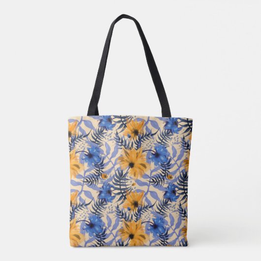 Tote Bag Fleurs Abstraites sans couture motif (Dos)