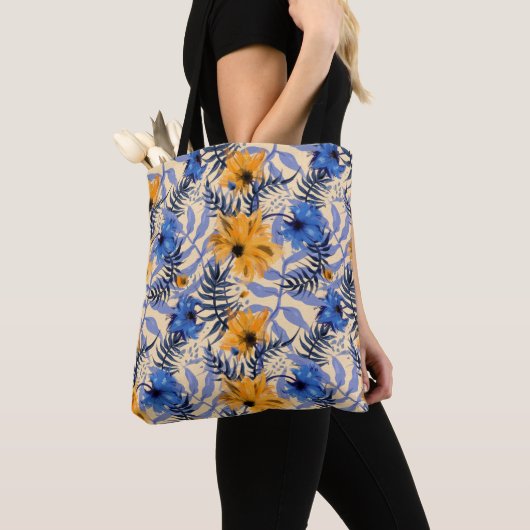 Tote Bag Fleurs Abstraites sans couture motif (De près)