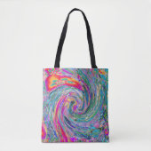 Tote Bag Fleurs Abstraites Vagues de Couleurs Psychédélique (Devant)