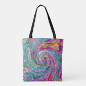 Tote Bag Fleurs Abstraites Vagues de Couleurs Psychédélique (Dos)