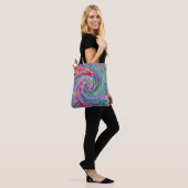 Tote Bag Fleurs Abstraites Vagues de Couleurs Psychédélique (Sur le modèle)