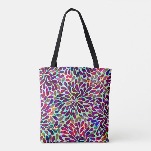 Tote Bag Fleurs Abstraites violettes (Dos)