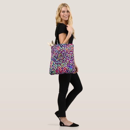 Tote Bag Fleurs Abstraites violettes (Sur le modèle)