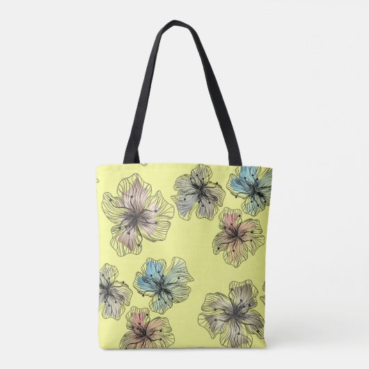 Tote Bag Fleurs alignées sans couture abstrait PA moderne (Dos)
