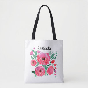 Tote Bag Fleurs aquarelle, bouquet 2.
