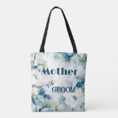 Tote Bag Fleurs aquarelles sarcelle Mariage élégant (Dos)