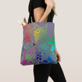 Tote Bag Fleurs Arc En Ciel (De près)