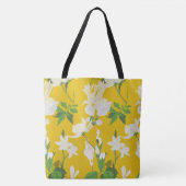 Tote Bag Fleurs blanches 1 jaune (Devant)