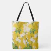 Tote Bag Fleurs blanches 1 jaune (Dos)
