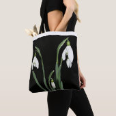 Tote Bag Fleurs blanches élégantes boho tendance cool de gl (De près)