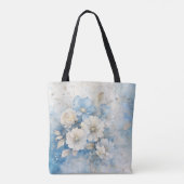 Tote Bag Fleurs blanches et bleues (Dos)