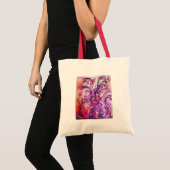 Tote Bag FLEURS BLANCHES rose vif pourpre blanc (Devant (produit))