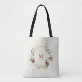 Tote Bag fleurs blanches roses poussiéreuses (Devant)