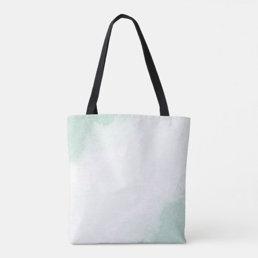 Tote Bag fleurs bleu clair turquoise (Dos)
