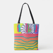 Tote Bag Fleurs Bleues Arc-en-ciel (Dos)