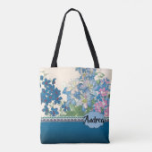 Tote Bag Fleurs Bleues Cadeau Favori Bridesmaid (Dos)