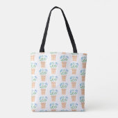 Tote Bag Fleurs bleues dans des pots tissés (Dos)