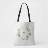 Tote Bag fleurs bleues et blanches (Devant)