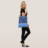 Tote Bag Fleurs bleues et blanches dans des vases, bloc de (Sur le modèle)