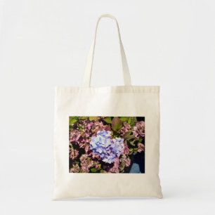 Tote Bag Fleurs bleues et pourpres brillantes d'hortensia