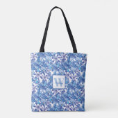Tote Bag Fleurs bleues Monogramme (Dos)