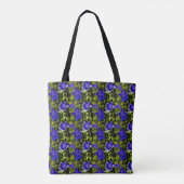Tote Bag Fleurs Bleues Motif d'art nature (Dos)