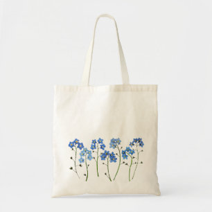 Tote Bag Fleurs bleues simples Oubliez-moi-pas