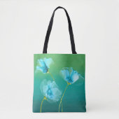 Tote Bag Fleurs bleues sur Ombre Arrière - plan Fourre-tout (Devant)