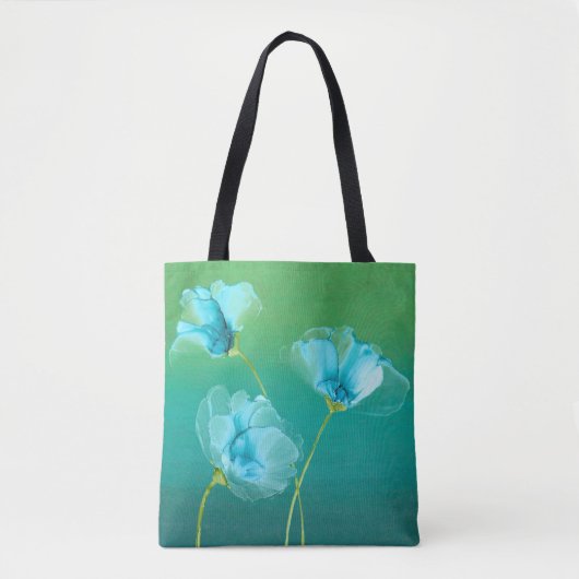 Tote Bag Fleurs bleues sur Ombre Arrière - plan Fourre-tout (Devant)