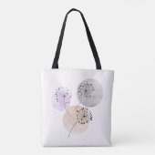 Tote Bag Fleurs Boho Zen Dandelion Sur Cercles Bleus Rose (Dos)