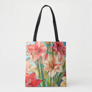 Tote Bag Fleurs botaniques Amaryllis
