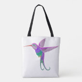 Tote Bag Fleurs brodées de colibri et d'iris (Dos)