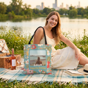 Tote Bag Fleurs Chic Cadeaux Photo pour Femme de 21 Ans