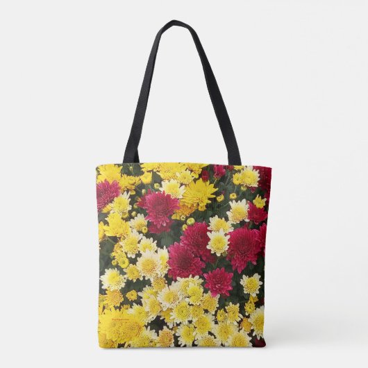 Tote Bag Fleurs Chrysanthème d'automne en or rouge (Dos)