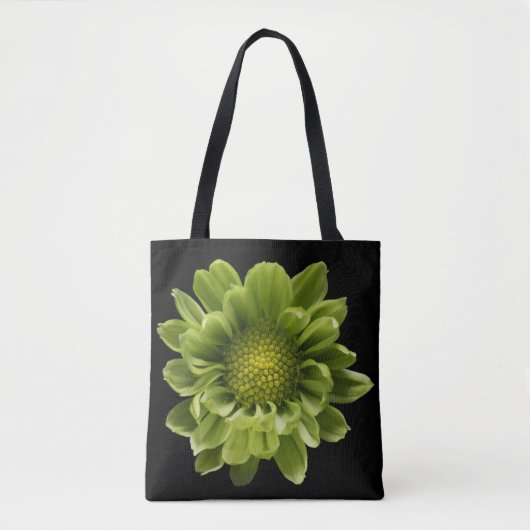 Tote Bag Fleurs | Chrysanthème vert (Devant)