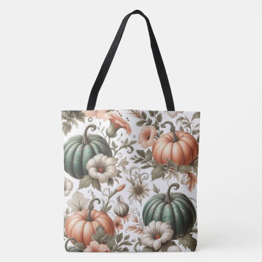 Tote Bag Fleurs citrouilles (Devant)
