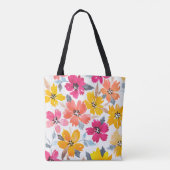 Tote Bag Fleurs colorées d'aquarelle florale (Dos)