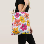 Tote Bag Fleurs colorées d'aquarelle florale (De près)