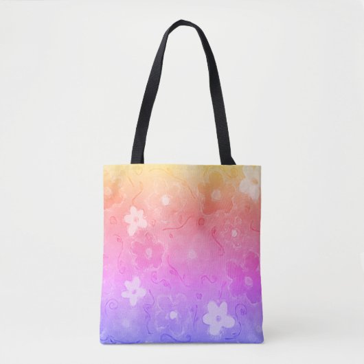 Tote Bag Fleurs colorées défraîchies (Devant)
