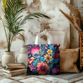 Tote Bag Fleurs colorées en gras