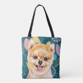 Tote Bag Fleurs colorées mignonnes de Poméranie (Dos)