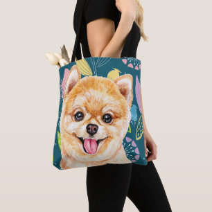 Tote Bag Fleurs colorées mignonnes de Poméranie