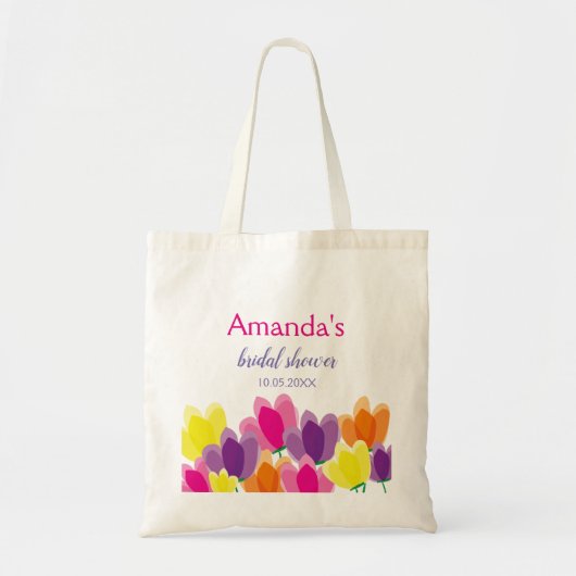 Tote Bag Fleurs Colorées Modernes (Devant)
