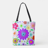 Tote Bag Fleurs colorées Motif (Dos)