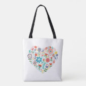 Tote Bag Fleurs colorées rétro mignonne Illustration du coe (Dos)