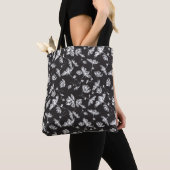 Tote Bag Fleurs cosmos blanches : motif isolé. (De près)